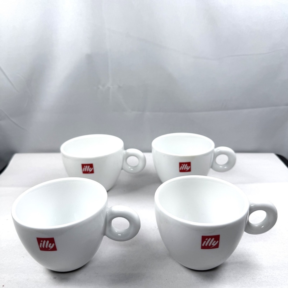 Set Of 4 illy Espresso Cups / IPA Italy / Excellent Condition / Coffee Cups